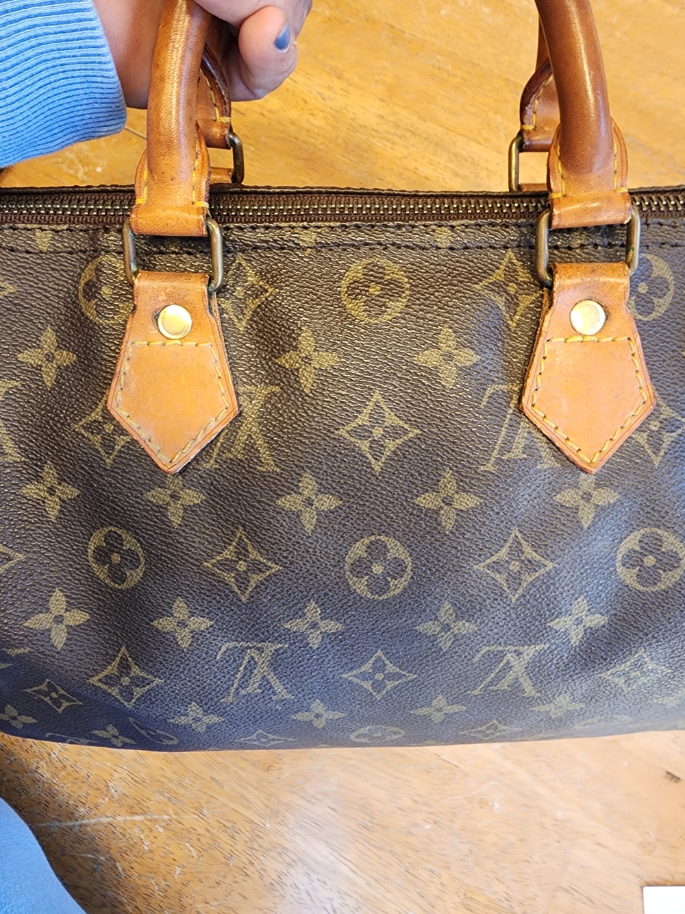 Louis Vuitton Monogram Canvas Satchel in Brown with Tan Trim - Picture 9 of 16